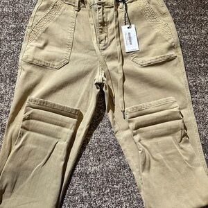 Judy Blue High Rise Jean Joggers in Tan